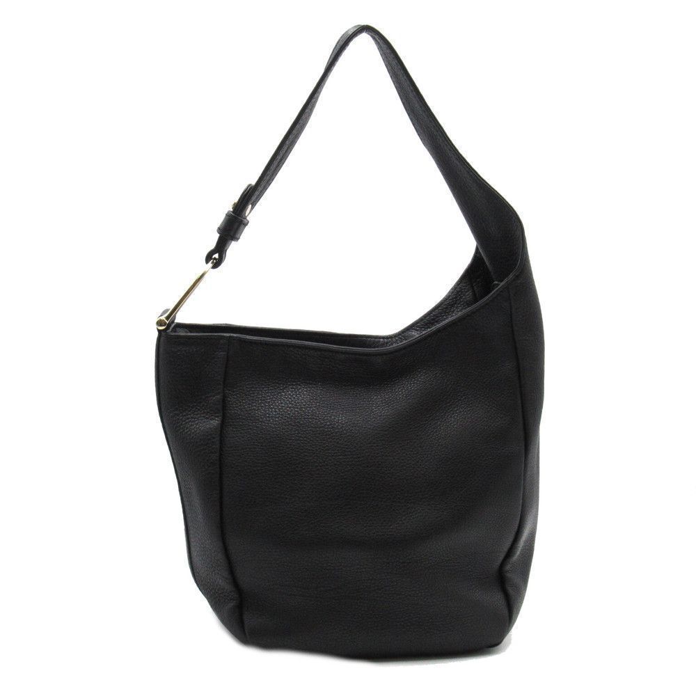 Gucci Metal Fittings One Shoulder Bag Calf Leather Black Shoulder Bag